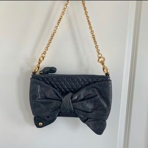 Juicy Couture quilted bow clutch with gold chain